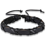 Bratara piele neagra Levi Wolf