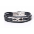Bratara piele neagra Infinity