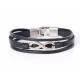 Bratara piele neagra Infinity