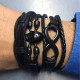 Bratara piele neagra Black Infinity Ethan
