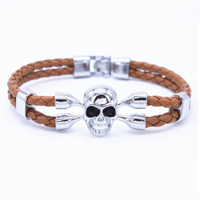 Bratara Miro Skull Silver Brown