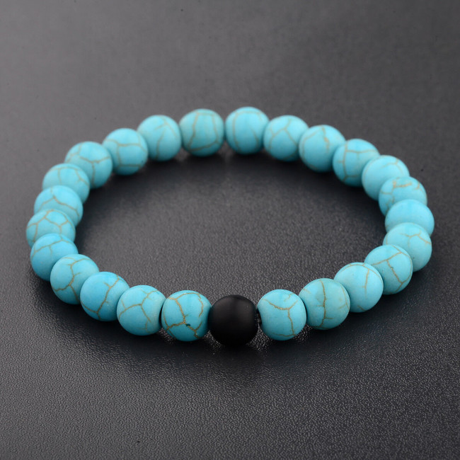 Bratari set cuplu Yin Yang Blue Black