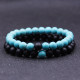 Bratari set cuplu Yin Yang Blue Black