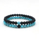 Bratari set cuplu Yin Yang Blue Black