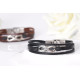 Bratara piele neagra Infinity