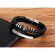 Bratara leather Silver Magnetic Thomaso