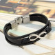 Bratara piele neagra Infinity
