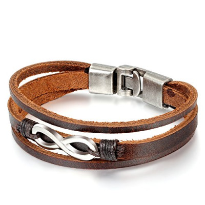 Bratara piele Brown Infinity