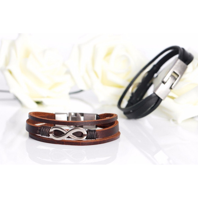 Bratara piele Brown Infinity