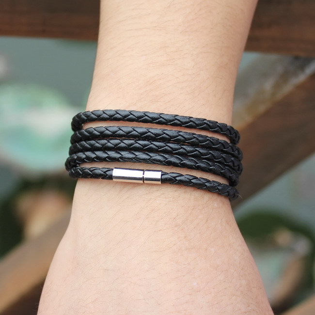 Bratara snur impletit negru Bali