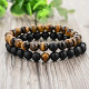 Bratari cuplu pietre naturale Tiger Eye Black Onix