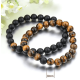 Bratari cuplu pietre naturale Tiger Eye Black Onix