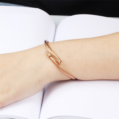 Bratara bangle din inox Elegant Rose Gold