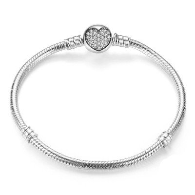 Bratara argint 925 Charm Diamond Heart
