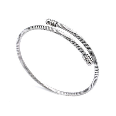 Bratara bangle din inox Elegant Silver