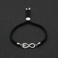 Bratara snur negru Infinit Love