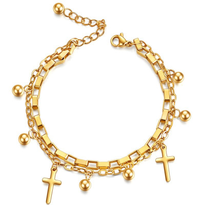 Bratara Charmuri Cross Gold