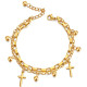 Bratara Charmuri Cross Gold