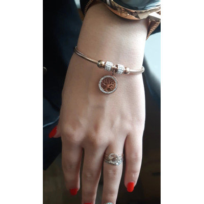 Bratara Charm Copacul Vietii Rose Gold