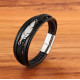 Bratara piele Feather