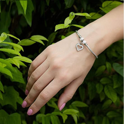 Bratara cu talisman inima Heart Charms din inox