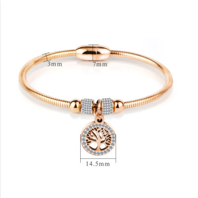 Bratara Charm Copacul Vietii Rose Gold