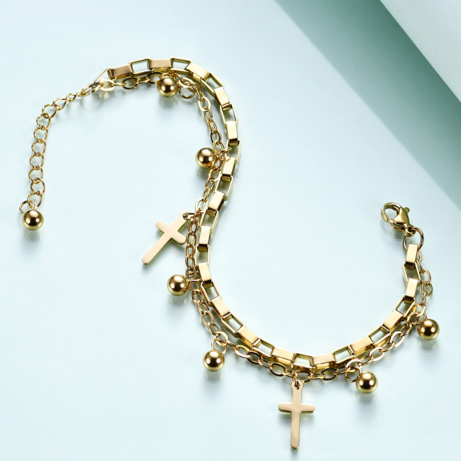 Bratara Charmuri Cross Gold