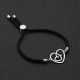 Bratara snur negru Two Hearts