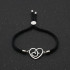 Bratara snur negru Two Hearts
