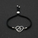 Bratara snur negru Two Hearts