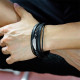 Bratara piele Feather
