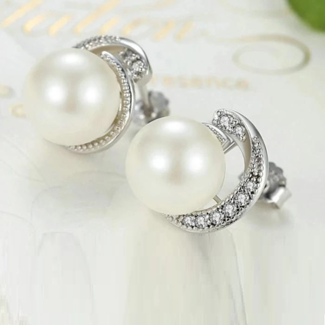 Cercei argint Elegant Perla
