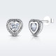 Cercei argint Diamonds Hearts Studs