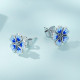 Cercei argint Vintage Blue Flower