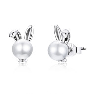 Cercei argint Cute Pearl Bunny