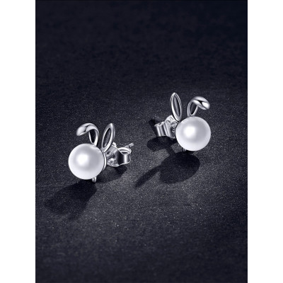 Cercei argint Cute Pearl Bunny