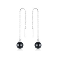 Cercei argint Black Pearl