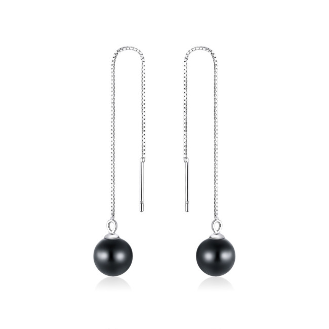 Cercei argint Black Pearl
