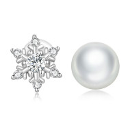Cercei argint Snowflake Pearl