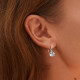Cercei argint Round Zircon Crystal