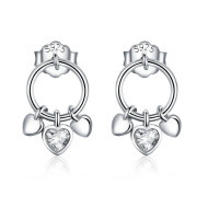 Cercei argint Little Hearts Charms