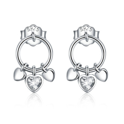 Cercei argint Little Hearts Charms