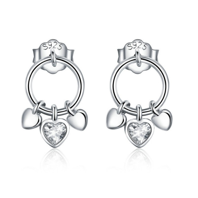 Cercei argint Little Hearts Charms