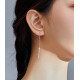 Cercei argint Long Chain Feather