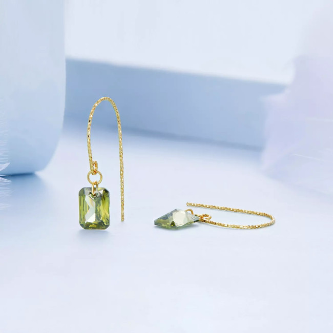 Cercei argint Green Crystal