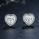 Cercei argint Diamonds Hearts Studs