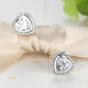 Cercei argint Diamonds Hearts Studs