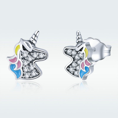 Cercei argint in forma de unicorni Little Unicorns
