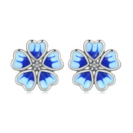 Cercei argint Vintage Blue Flower