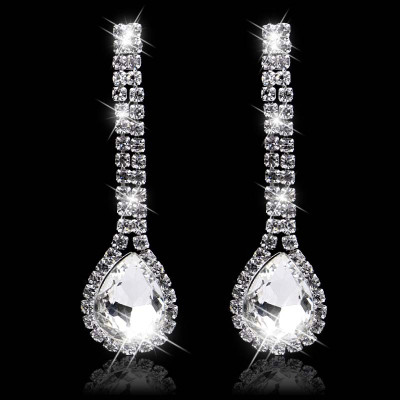 Cercei Special Diamonds lungi cu cristale si zirconii
